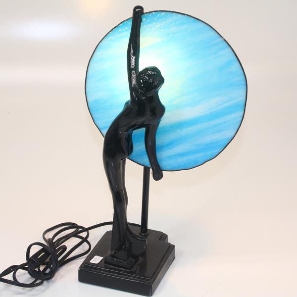 art deco nude lamp Porn model topless